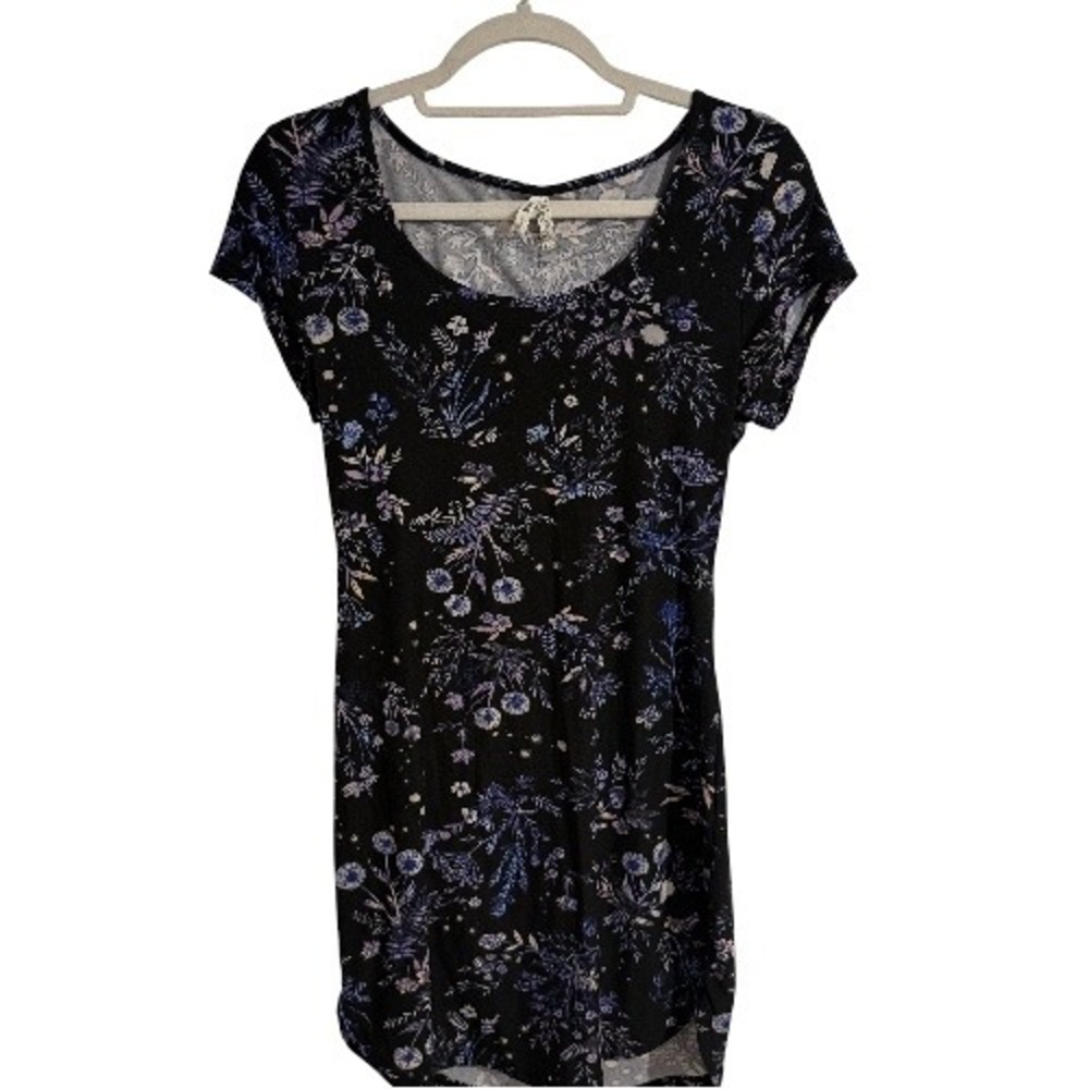 Mudd Womens Wildflower Floral Bodycon Dress Black Short Sleeve JM63G017RP L